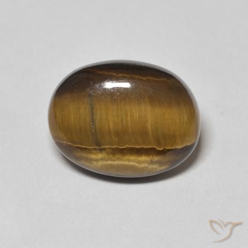 Oeil de Tigre Brun moyen naturelle ovale, 8.99 ct, Opaque