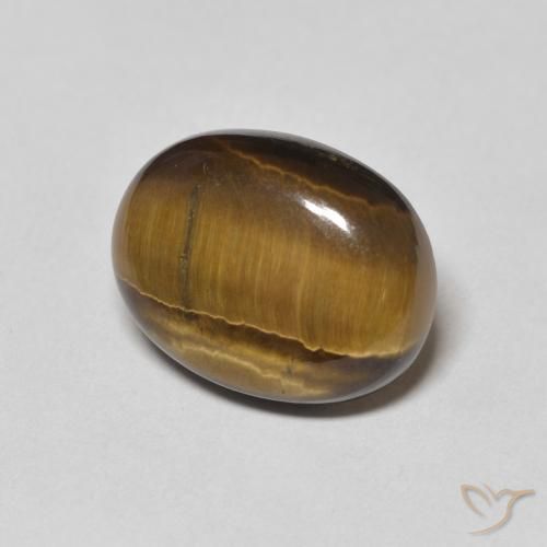 Oeil de Tigre Brun moyen naturelle ovale, 8.99 ct, Opaque