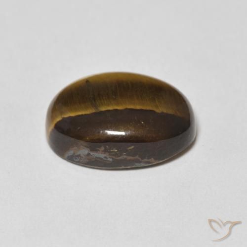 Oeil de Tigre Brun moyen naturelle ovale, 8.99 ct, Opaque