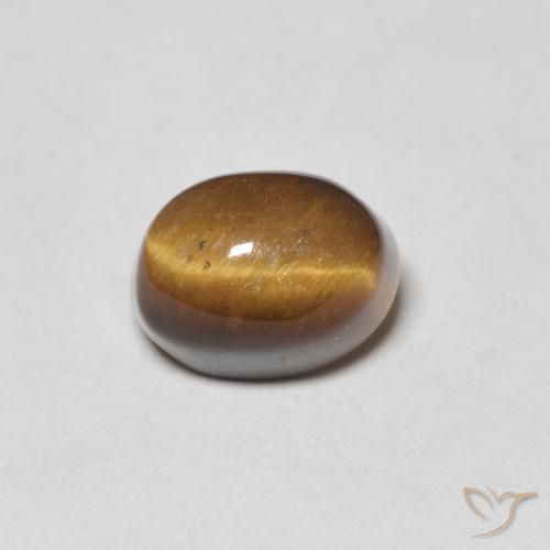 Oeil de Tigre Marron chaud naturelle ovale, 4.94 ct, Opaque