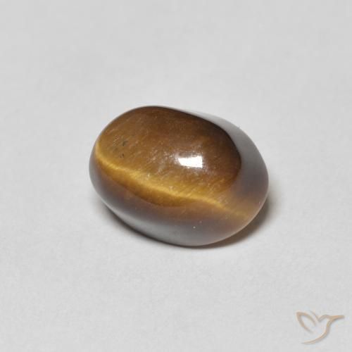 Oeil de Tigre Marron chaud naturelle ovale, 4.94 ct, Opaque