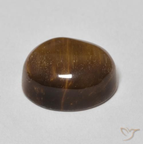 Œil de tigre Marron chaud naturelle ovale, 6.12 ct, Opaque