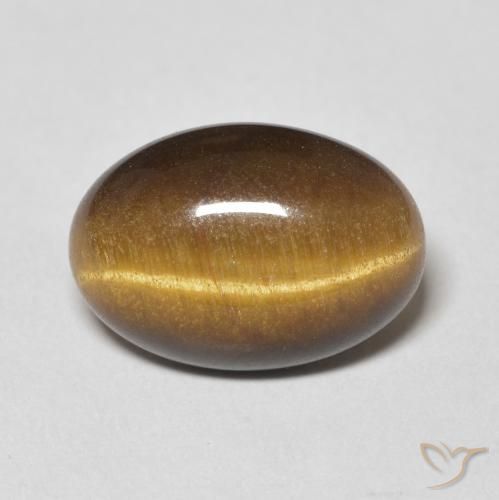 Oeil de Tigre Marron chaud naturelle ovale, 5.56 ct, Opaque
