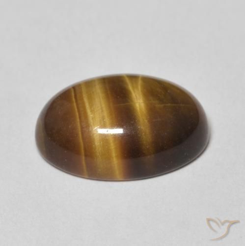 Œil de tigre Marron jaunâtre naturelle ovale, 6.02 ct, Opaque