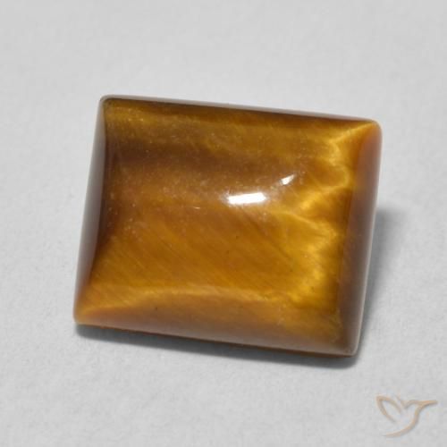 Œil de tigre Marron chaud naturelle Baquette, 6.18 ct, Opaque