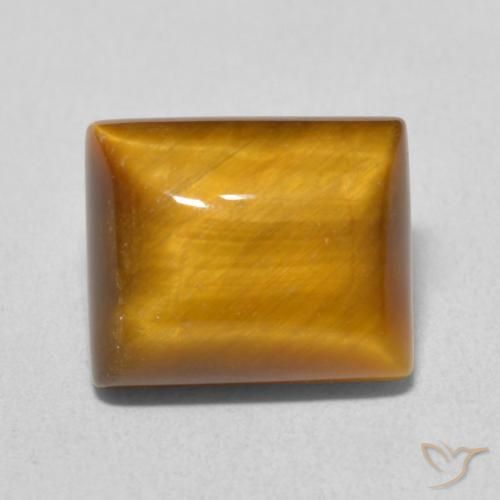 6.15ct Naturel Medium Light-Brown Œil de tigre, Baquette, Opaque