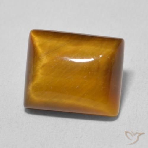 Œil de tigre Medium Light-Brown naturelle Baquette, 6.15 ct, Opaque