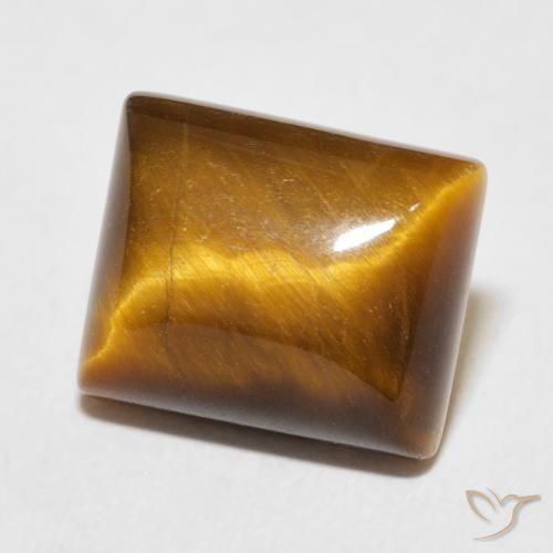 Œil de tigre Marron chaud naturelle Baquette, 6.19 ct, Opaque