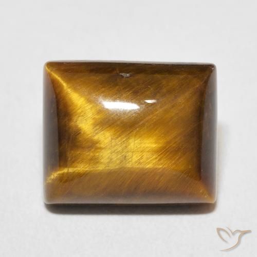 6.24ct Naturel Marron chaud Œil de tigre, Baquette, Opaque