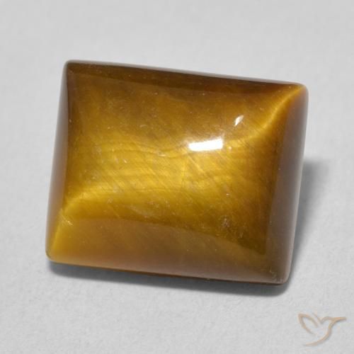 Œil de tigre Medium Light-Brown naturelle Baquette, 6.16 ct, Opaque