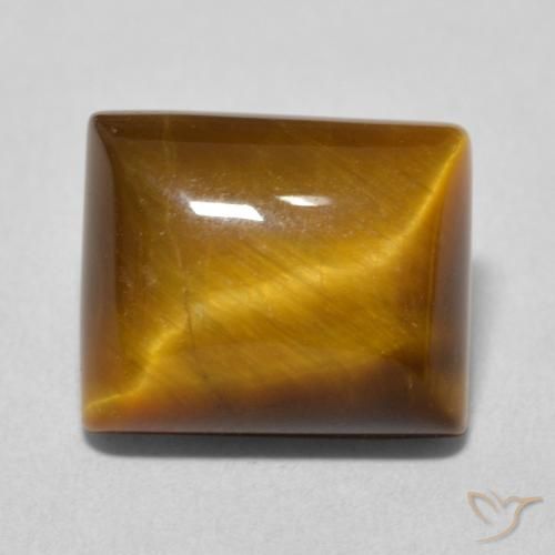 6.18ct Naturel Medium Light-Brown Œil de tigre, Baquette, Opaque