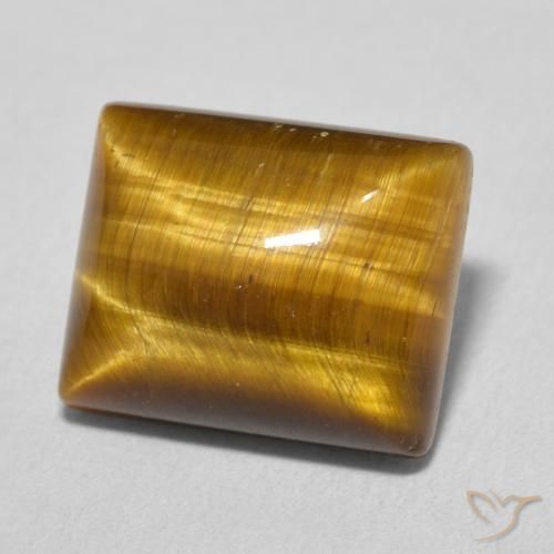 Œil de tigre Marron chaud naturelle Baquette, 6.25 ct, Opaque