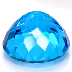 Topaze bleue naturelle coupe roude, 35,67 ct, VVS