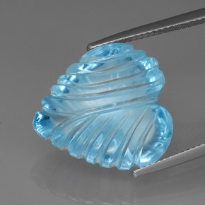 Topaze bleue naturelle forme de coeur, 27,79 ct, transparent