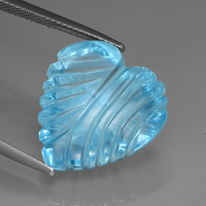Topaze bleue naturelle forme de coeur, 27,79 ct, transparent