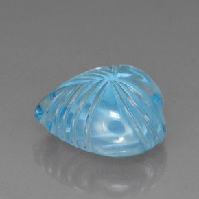 Topaze bleue naturelle forme de coeur, 27,79 ct, transparent