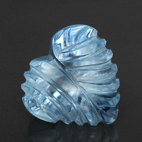Topaze bleue naturelle forme de coeur, 21,42 ct, transparent