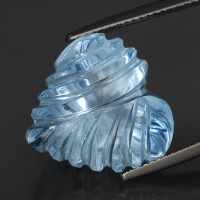 Topaze bleue naturelle forme de coeur, 21,42 ct, transparent