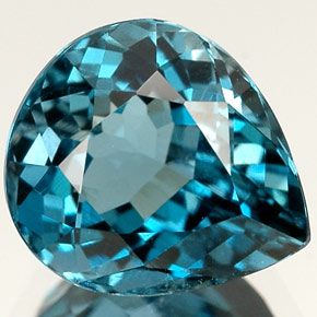 Topaze bleue naturelle en forme de poire, 2,84 ct, VVS-VS
