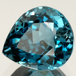 Topaze bleue naturelle en forme de poire, 2,84 ct, VVS-VS
