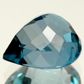 Topaze bleue naturelle en forme de poire, 2,84 ct, VVS-VS