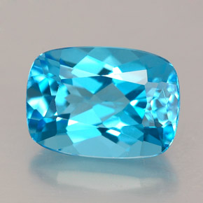 Topaze bleue naturelle coupe coussin, 3,58 ct, VVS