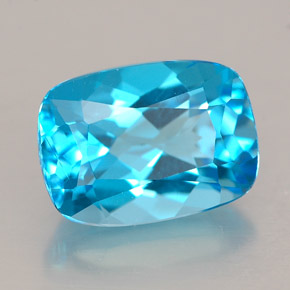 Topaze bleue naturelle coupe coussin, 3,58 ct, VVS