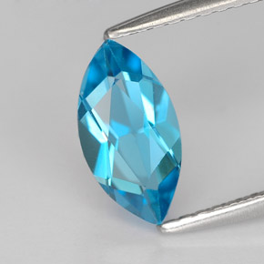 Topaze bleue naturelle marquise, 1,40 ct, VVS-VS
