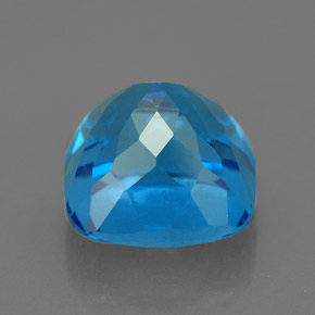 Topaze bleue naturelle coupe coussin, 6,62 ct, VS