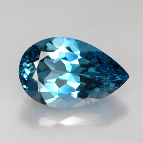 Topaze bleue naturelle en forme de poire, 5,24 ct, VS