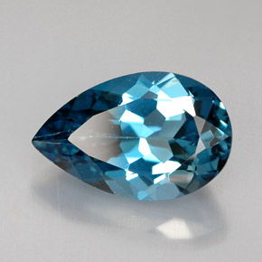 Topaze bleue naturelle en forme de poire, 5,24 ct, VS