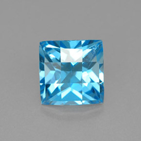 Topaze bleue naturelle carré, 3,20 ct, VVS-VS