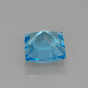 Topaze bleue naturelle carré, 3,20 ct, VVS-VS