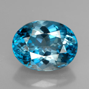 Topaze bleue naturelle coupe ovale, 3,13 ct, VVS