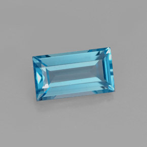 Topaze bleue naturelle baguette, 1,83 ct, VVS