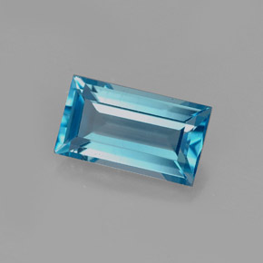 Topaze bleue naturelle baguette, 1,83 ct, VVS