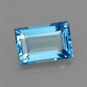 Topaze bleue naturelle baguette, 2,17 ct, VS