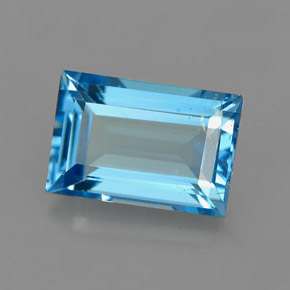 Topaze bleue naturelle baguette, 2,17 ct, VS