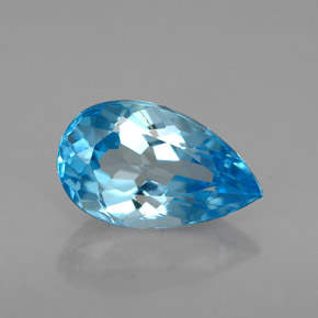Topaze bleue naturelle en forme de poire, 2,40 ct, VVS-VS