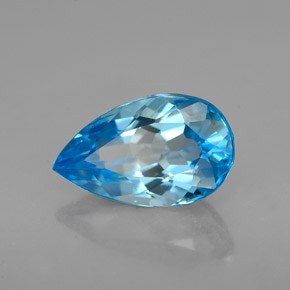 Topaze bleue naturelle en forme de poire, 2,40 ct, VVS-VS