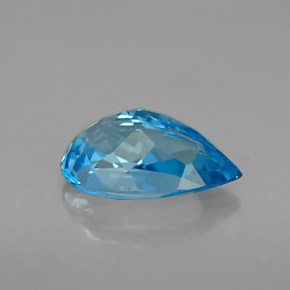 Topaze bleue naturelle en forme de poire, 2,40 ct, VVS-VS