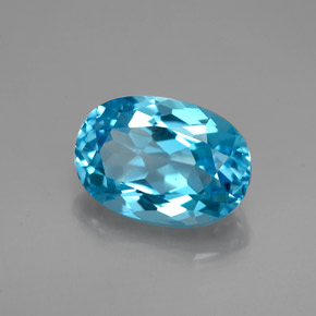 Topaze bleue naturelle coupe ovale, 2,17 ct, VVS-VS