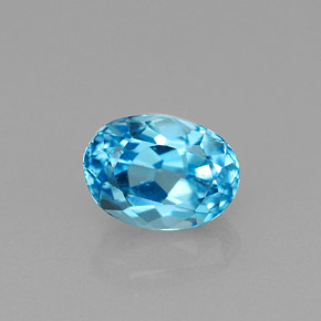 Topaze bleue naturelle coupe ovale, 1,81 ct, VS