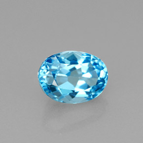 Topaze bleue naturelle coupe ovale, 1,81 ct, VS