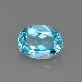 Topaze bleue naturelle coupe ovale, 1,84 ct, VVS-VS