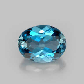 Topaze bleue naturelle coupe ovale, 1,61 ct, VVS