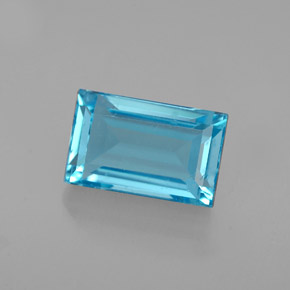 Topaze bleue naturelle baguette, 2,47 ct, VS