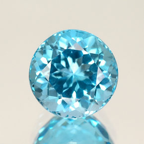 Topaze bleue naturelle coupe roude, 2,73 ct, IF