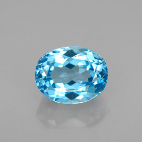 Topaze bleue naturelle coupe ovale, 2,84 ct, VVS