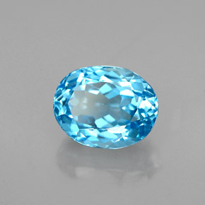 Topaze bleue naturelle coupe ovale, 2,84 ct, VVS